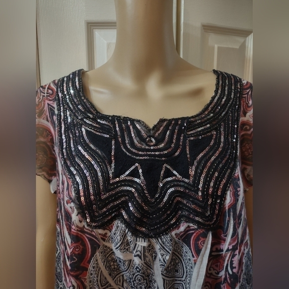 Cato women's plus size 18/20w sequin blouse shirt top - Picture 2 of 8